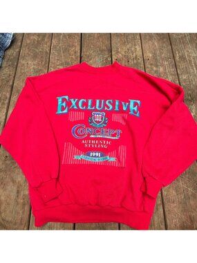 Vintage Exclusive Concept 1991 IOU Red Crewneck Sweatshirt
